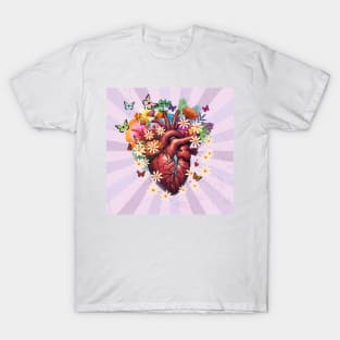 Love flowers heart T-Shirt